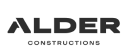 A logo with the text "ALDER" in bold, capitalized letters. Below "ALDER," the word "CONSTRUCTION" appears in smaller, uppercase letters. The logo, reminiscent of AAF Scaffolding's clean design, is black and white.